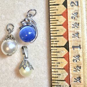 Lot of 3 Costume Jewelry Ball Pendants